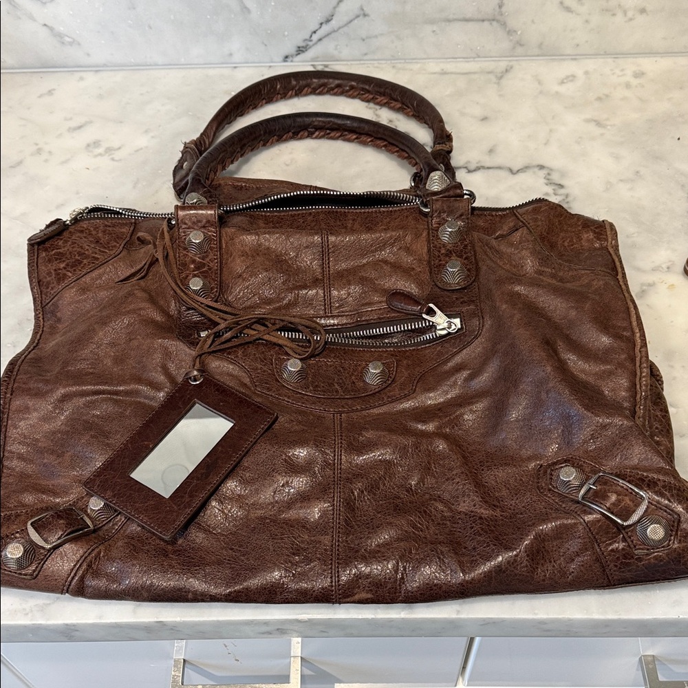 Giant Balenciaga weekender bag with extra large hardware